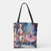 Notenkraker Ballet Waterverf Kerstballerina Tote Bag (Achterkant)