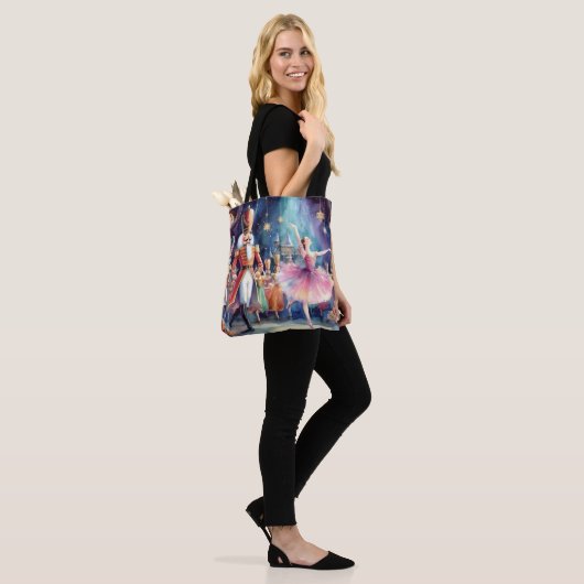 Notenkraker Ballet Waterverf Kerstballerina Tote Bag (Op model)