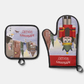 Notenkraker, Beierse Duitse stad gepersonaliseerd Ovenwant & Pannenlap Set (Voorkant)