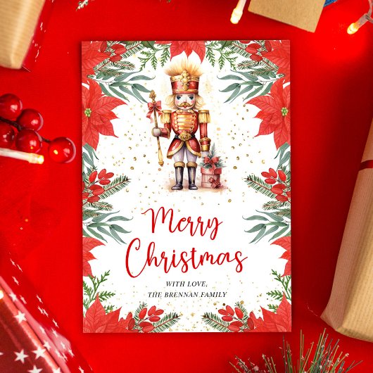 Notenkraker Botanische Vrolijke Kerstmis Feestdagenkaart