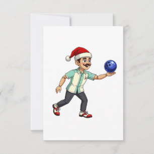 Notenkraker Bowling Kerst Sport Vakantie Kerstmis Bedankkaart