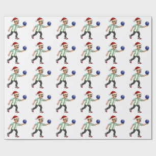 Notenkraker Bowling Kerst Sport Vakantie Kerstmis Cadeaupapier