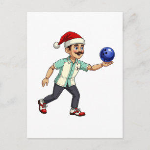 Notenkraker Bowling Kerst Sport Vakantie Kerstmis Feestdagenkaart