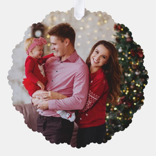 Notenkraker Bows Kerst Foto Ornament Kaart (Achterkant)