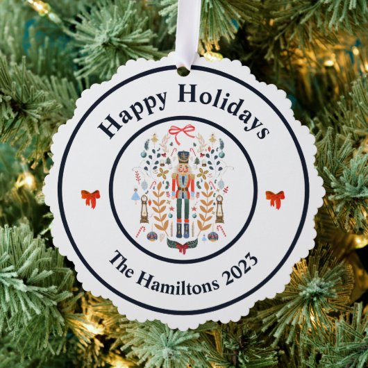 Notenkraker Bows Kerst Foto Ornament Kaart (Insitu (Drie))