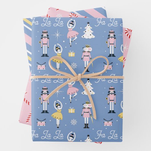 Notenkraker Candycane Ballet Kerstmis Inpakpapier Vel (In situ)