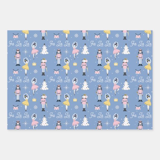 Notenkraker Candycane Ballet Kerstmis Inpakpapier Vel (Voorkant)