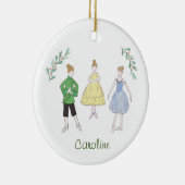 Notenkraker Chinees/Sneeuw/Feestmeisje Keramisch Ornament (Rechts)