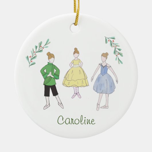 Notenkraker Chinees/Sneeuw/Feestmeisje Keramisch Ornament (Voorkant)