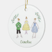 Notenkraker Chinees/Sneeuw/Feestmeisje Keramisch Ornament (Links)