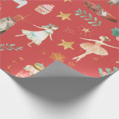 Notenkraker Christmas Dusty Red Cadeaupapier (Hoek)