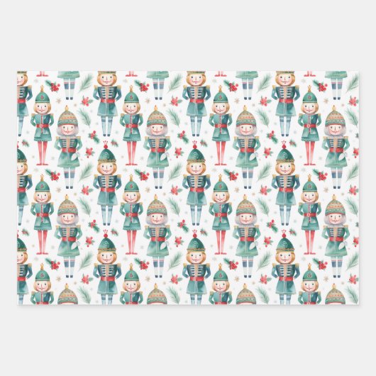 Notenkraker Christmas Greenery & Plaid Inpakpapier Vel (Voorkant 2)