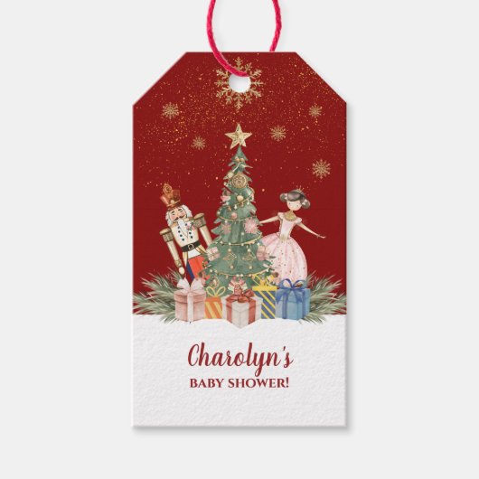 Notenkraker Christmas Party Baby shower Cadeaulabel (Voorkant)