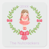 Notenkraker Clara Christmas Vierkante Sticker (Voorkant)