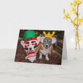 Notenkraker Corgi kerstkaart Kaart (Gele Bloem)