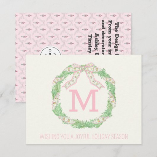 Notenkraker Corporate Coquette Kerstkrans Notitiekaartje (Voorkant / Achterkant)