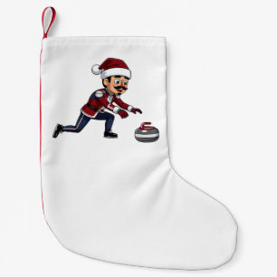 Notenkraker Curling Speler Vakantie Wintersporten Kleine Kerstsok