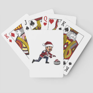 Notenkraker Curling Speler Vakantie Wintersporten Pokerkaarten
