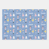 Notenkraker Custom Name Blue Christmas Inpakpapier Vel (Voorkant)