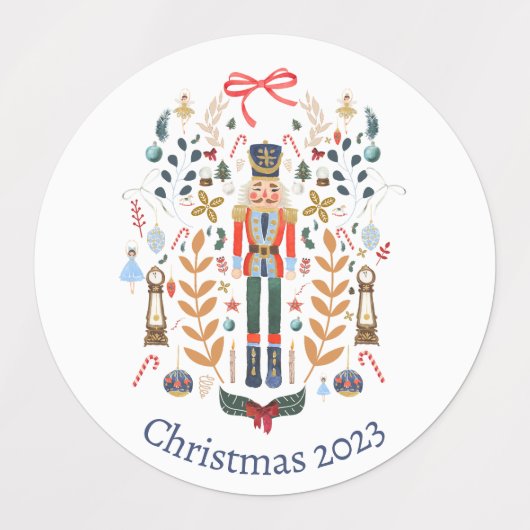 Notenkraker Design Kerst stickers Labels (Design 2)