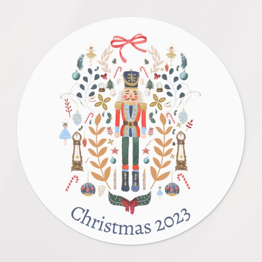 Notenkraker Design Kerst stickers Labels (Design 1)