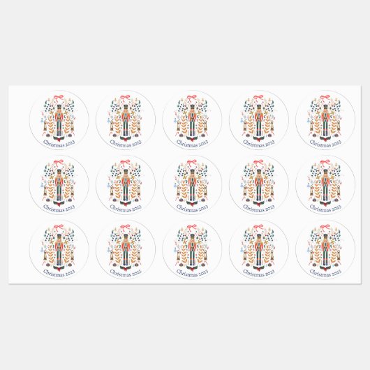 Notenkraker Design Kerst stickers Labels (Vel)