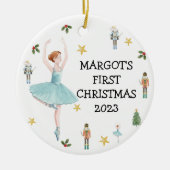 Notenkraker Eerste Kerstmis Bauble Keramisch Ornament (Voorkant)