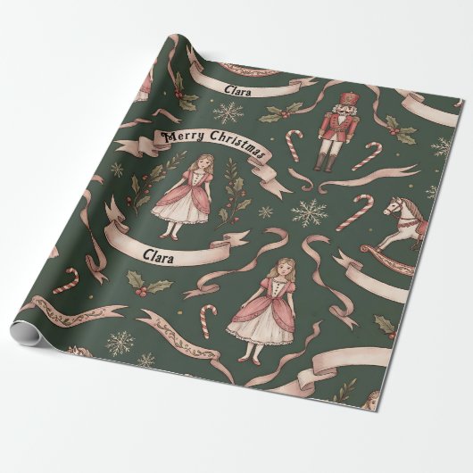 Notenkraker Elegant Cadeaupapier (Uitgerold)