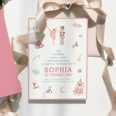 Notenkraker en Ballerina Kerst Roze Verjaardag Kaart