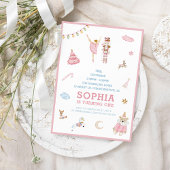 Notenkraker en Ballerina Kerst Roze Verjaardag Kaart