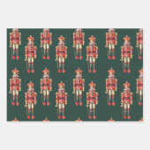 Notenkraker en bogen, gedempte kerst vibe inpakpapier vel (Voorkant)