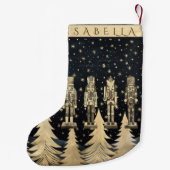 Notenkraker en Gouden Kerstbomen met Sterren Kleine Kerstsok (Achterkant)