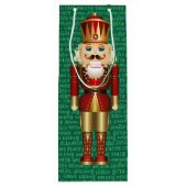 Notenkraker en Kerstmis Woorden Tall Wijn Cadeautas (Achterkant)