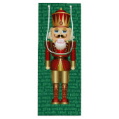 Notenkraker en Kerstmis Woorden Tall Wijn Cadeautas (Voorkant)