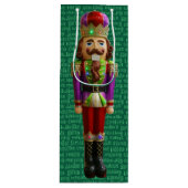 Notenkraker en Kerstmis Woorden Tall Wijn Cadeautas (Voorkant)