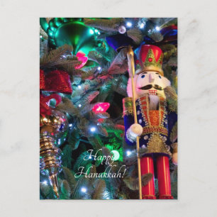 notenkraker en ornament feestdagenkaart