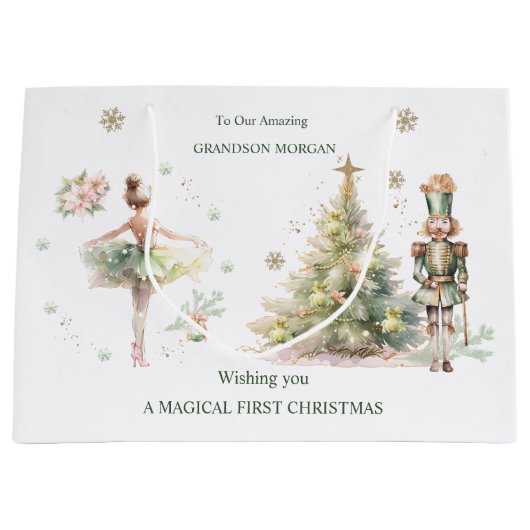 Notenkraker Fairy Story Kerstmis Gift Bag Groot Cadeauzakje (Voorkant)