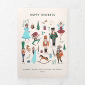 Notenkraker familie foto Kerstmis Drieluik Uitnodiging (Cover)