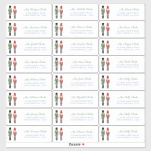 Notenkraker familie kerst Kaarten adres Sticker