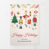 Notenkraker familie Multi Foto Collage Kerstmis Drieluik Wenskaart (Cover)