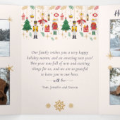 Notenkraker familie Multi Foto Collage Kerstmis Drieluik Wenskaart (Binnenkant midden)
