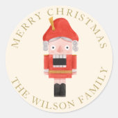 Notenkraker familie Schattigee vrolijke kerstvakan Ronde Sticker (Voorkant)