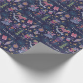 Notenkraker & feeën Blauw inpakpapier (Hoek)