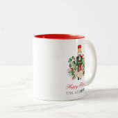 Notenkraker Feestdagen Script Kerst Tweekleurige Koffiemok (Voorkant rechts)