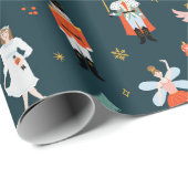 Notenkraker Folk Art Kerstmis Cadeaupapier (Rol Hoek)