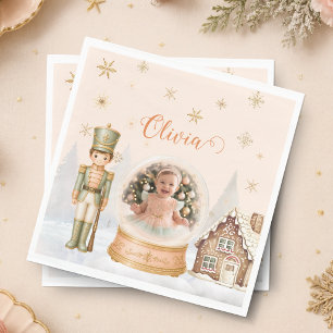 Notenkraker Foto Sneeuwbol Zoete Eén Kerstmis Servet