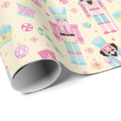 Notenkraker Geel Roze Blauw Kerst Feestdagen Cadeaupapier (Rol Hoek)