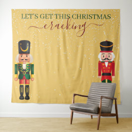 Notenkraker Gele Kerst Foto Booth Achtergrond Wandkleed