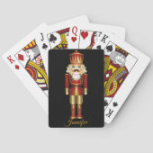 Notenkraker Goud Rood Personaliseer Naam Gift Pokerkaarten (Achterkant)