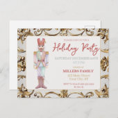 Notenkraker Gouden Frame Kerstvakantie Feest Feestdagenkaart (Voorkant / Achterkant)